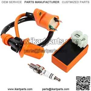 New Racing Performance CDI Ignition Coil Spark Plug For GY6 50CC 125CC 150CC ATV Scooter + r81 cdi-54 ignition module CDI Ignition Coil Spark Plug Racing Kit Scooter modified