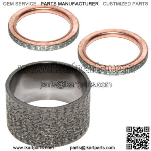 Exhaust Pipe Muffler Gaskets for Yamaha Grizzly 660 YFM660F 4X4 2002-2008