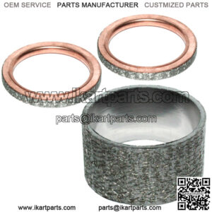 Exhaust Pipe Muffler Gaskets for Yamaha Rhino 660 YXR660F 4X4 2004-2007