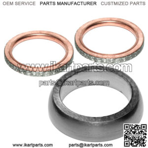 Exhaust Pipe Muffler Gaskets for Yamaha Grizzly 700 YFM700Fg 4X4 2007