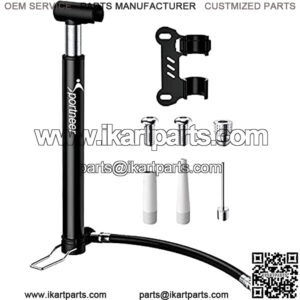 Mini Bike Floor and Hand Pump Portable Cycle Frame Pumps Fits Prest, Schrader and Dunlop Valve High Pressure Lightweight Air Handheld Bicycle Tire Pump, 120 PSI for Mountain and Road Bike