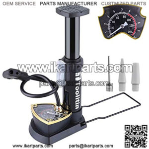 Mini Bicycle Pump with/Without Gauge Portable Bike Floor Pump Compatible with Presta & Schrader Valve Hand and Foot Activated for Road Bike Mountain Bike Balls Balloons