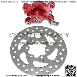 Red Brake Caliper & 120mm(4.72") Disc Rotor Brake for MBX10 MBX11 Moto Rear Mini Bike 47cc 49cc Pocket Bike Goped Scooter Go-Kart Mountain / Sports Bike