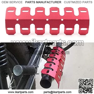 Three T Motorcycle Dirt Bikes Exhaust Pipe Heat Shield Cover Heel Guard Fit for Most Motorcycles ATV Go Karts Quads Sport Dirt Bike Motocross Off Roads, Red