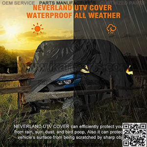 UTV Covers, Storage Sun-UV Rain Snow Protector Universal for Can-Am Kawasaki Polaris Honda Suzuki Yamaha Arctic Cat John Deere Kymco Bobcat Argo (Durable)