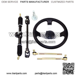 GO KART GO CART 110cc Steering Wheel Tie Rod Rack Adjustable Gear Shaft TV UTV