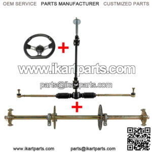 32" ATV Go Kart Rear Live Axle Kit + Steering Wheel Gear Rack Tie Rod Quad Trike