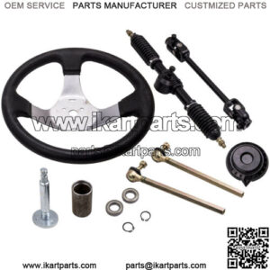 300mm Steering Wheel Gear Rack Pinion Tie Rod Rack Adjustable Shaft Assembly For 110cc 125cc 140cc 150cc Go Kart Go Cart Buggy Karting ATV UTV Bike