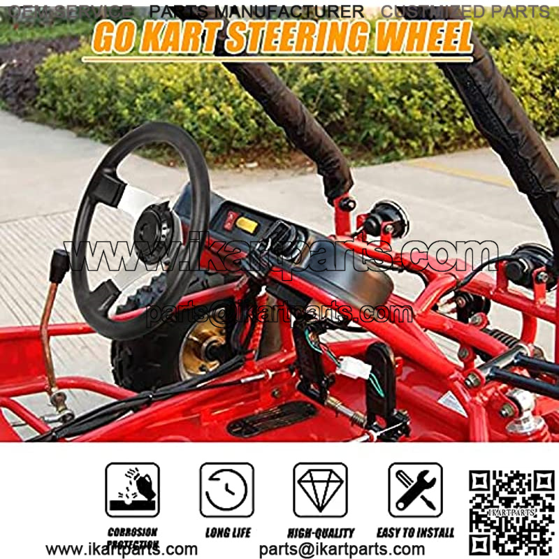 300mm Steering Wheel Tie Rod Rack Adjustable Shaft Assembly Compatible With Go Kart ATV UTV 110CC 125CC 140CC 150CC Engines