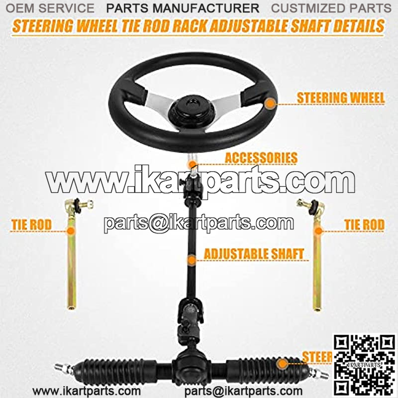 300mm Steering Wheel Tie Rod Rack Adjustable Shaft Assembly Compatible With Go Kart ATV UTV 110CC 125CC 140CC 150CC Engines - Image 4