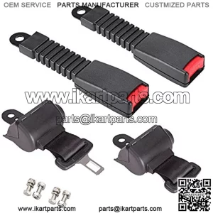 Universal Golf Cart Belt Kit, Retractable Belt Kit for Club Car, Ezgo, Yamaha, Go Kart, UTV, and Bus, Front Rear Lap Belts Kit for Golf Cart, 42??