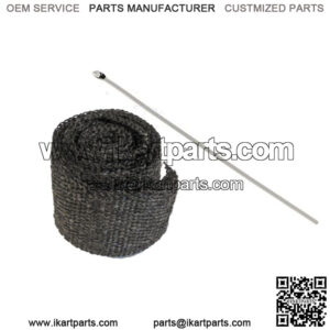 Exhaust Header Wrap Kit w/ Stainless Steel Tie 2" x 6' Go Kart Cart Racing Parts