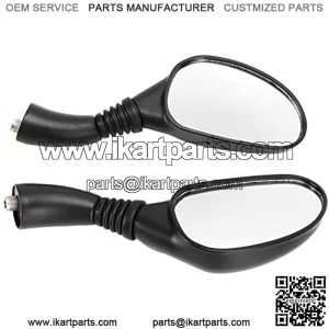 Espejos traseros de motocicleta, espejo retrovisor de motocicleta resistente a la intemperie, 2 piezas, negro, plano, de alta resistencia, para scooters, para veh??culos todo ter, para