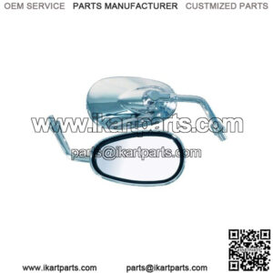 Bike-It Motorcycle Chrome 10mm Mini Chrome XV Type Handlebar Fitment Mount Mirro