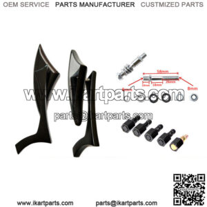 8/10mm Motorcycle Black Blade Mini Mirrors Custom For Harley Honda Yamaha Suzuki