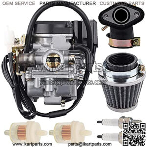 139QMB Carburetor Manifold Intake Replacement for 18mm Tao Tao 50CC Carburetor GY6 49CC 4 Stroke Scooter Moped Mini Dirt Bike ATV Ruckus Racing Kymco