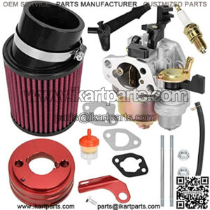 High Upgraded Carburetor Air Filter adapter Intake Spark Plug Kit for Predator 212cc 6.5 Hp Honda Gx160 Gx200 196cc Coleman CT200U Trail CT100U Engine Mini Bike Go Kart Racing Red