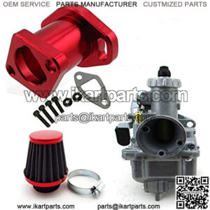 Racing Performance Mikuni VM22-3847 Carburetor Carb Mainfold 38mm Air Filter For 212cc GX200 196cc Go Kart Mini Bike (Red)