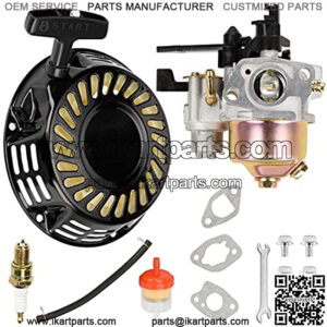 Pull Recoil Starter Carburetor Carb for 212cc 196cc 6.5HP Baja Massimo MB165 MB200 Coleman CT200U Trail BT200X Mini Bike Hummerhead 80t Trailmaster mid XRS XRX motovox KT196 Go Kart