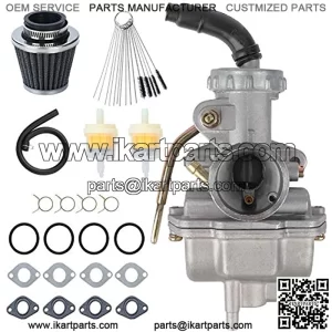 Carburetor PZ20 Carb Set, with Air Filter and Fuel Filter for TaoTao Baja 50cc 70cc 90cc 110cc 125cc NST SunL Chinese Quad 4 Stroke ATV Go Kart Pit Dirt Bike CRF50F XL75 CRF80F XR50R (gray)