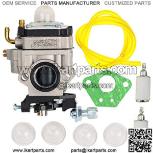 15mm Carburetor with Gasket Primer Blub Fuel Line Fuel Filter Replacement for 43cc 47cc 49cc 50cc 2 Stroke Mini Pocket Bike Chopper ATV Quad Dirt Bike Super Gas Scooter Bike