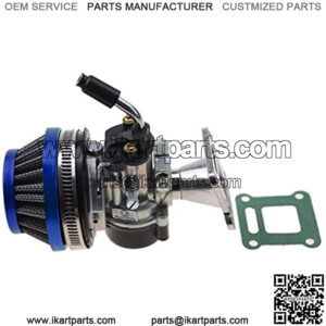 19mm Carburetor with Air Filter Gasket Assembly Replacement for 2 Stroke 47cc 49cc Mini Pocket Bike ATV Quad Chopper Blue