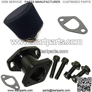 Racing Performance For Mikuni Intake Pipe Inlet Manifold Gasket Screw Air Filter For 212cc For Honda GX200 For 6.5HP Engine 196cc CT200U KT196 Moto Mini Bike Race Go Kart (Black 2)