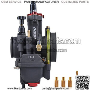 Racing Performance Motorcycle Carburetor 34mm 250CC Carburetor PWK34 Power Jet Carburetor 34mm With Carburetor Jets Fit YAMAHA KAWASAKI SUZUKI Dirt Bike Mini Bike SSR TTR Apollo TaoTao ATV GY6