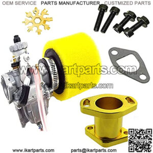 Racing Performance VM22-3847 26mm Carburetor Carb Intake Manifold Air Filter Set For Mikuni 110cc 125cc 140cc GX200 Chinese 196cc Clones Engine 212cc Go Kart Mini Bike