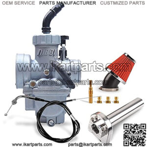 24mm Motorcycle Carburetor 110CC Carburetor Kit PE24mm Carburetor With Carburetor Jet Kit Throttle Cable 95cm Air Filter 42mm Fit 100 110 125 Dirt Bike Mini Bike Pit Bike HONDA YAMAHA