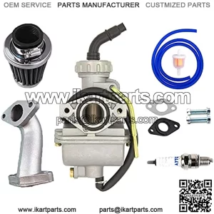 PZ20 20mm Carburetor for Baja 50cc 70cc 90cc 110cc 125cc TaoTao 110B NST SunL Chinese Quad 4 stroke ATV 4 wheeler Go kart Dirt Bike Honda CRF50F XL75 CRF80F XR50R with Air Fuel Filter