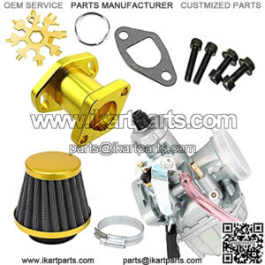 Racing Performance VM22-3847 26mm Carburetor Carb Mainfold Intake Inlet Pipe 38mm Air Filte for Mikuni Honda 212cc GX200 196cc Engine Clone Mini Bike Go Kart Kit