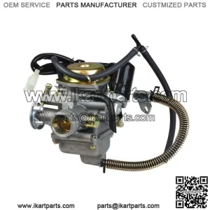 24mm PD24J Carburetor with Spring Drain Line for 125cc-150cc GY6 Scooters & Go-Karts