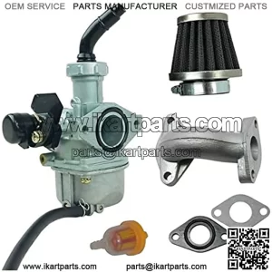 Accesorios de Motocicletas universales Caburador Adecuado for Kart Canal de Pit Dirt Bike 110cc 125cc PZ22 22 mm Piezas de Carburador (Color : Silver)