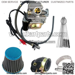 150cc Carburetor Compatible with GY6 4 Stroke Engines Electric Choke Motorcycle Scooter 152QMJ 157QMI with Air Filter Intake Manifold with Cleaning Brushes