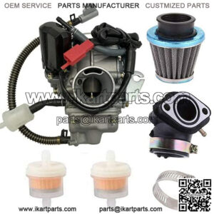 PD24J Carburetor with Intake Manifold Air Filter for GY6 125cc 150cc 152QMI 157QMJ ATV Scooter engine