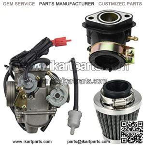 PD24J 24mm Carburetor with Air Filter Intake Manifold for 4-Stroke GY6 125cc 150cc ATV Go Kart Scooter 152QMI 157QMJ