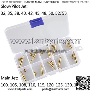 10Pcs Carburetor Main Jets kit & 10Pcs Slow Pilot Jets for PWK Keihin OKO CVK PWM