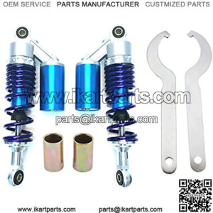 NHPJ one Pair 320mm Universal Motorcycle Rear Air Shock Absorbers for most 150cc~750cc Sport bikes / ATV Go Kart Quad Dirt Sport Bikes?? blue&silver)