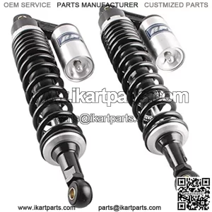 15 3/4" 400mm Air Shock Absorbers Universal Compatible with Kawasaki Suzuki Quad ATV YFZ 450 Banshee Black Silver, Rear Suspension