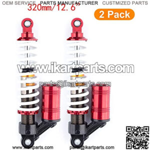 Motorcycle Rear Air Shock 12.6" 320mm Absorbers Pair Replacement Suspension Universal Compatible For Go Kart 2 pcs (Red)
