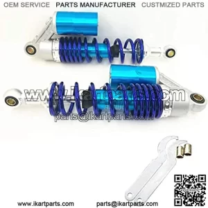 320mm A Pair Motorcycle Air Shock Absorbers Universal Fit For Suzuki Kawasaki ATV Go Kart Quad Dirt Sport Bikes (Silver Blue)