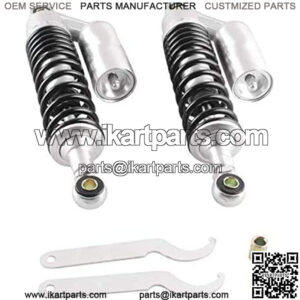 Black&Silver Motorcycle Air Shock Absorbers Universal Fit for Honda Suzuki Kawasaki ATV Go Kart Quad Dirt Sport Bikes (280mm)