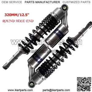 Pair 320mm 12.6" Motorcycle Air Shock Absorber Universal Fit For Honda Suzuki Kawasaki ATV Go Kart Quad Dirt Sport Bikes (320 Sliver and Black)