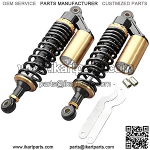2 Pcs 320mm Motorcycle Adjustable Air Shock Absorber For Honda Suzuki Kawasaki Yamaha Dirt Bike Go Kart ATV Dual Sport Street Bike, Black & Gold
