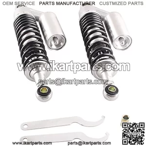 15.75" 400mm 2PCS Air Shock Absorbers Universal Compatible with Honda Yamaha Banshee Black Silver Rear Shock Absorbers