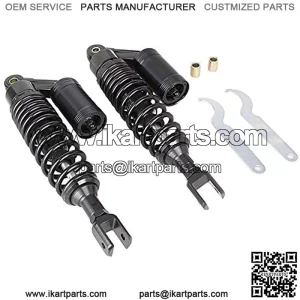13.7Inch 350mm Pair Rear Motorcycle Air Shock Absorbers Replacement Suspension Eye to Clevis Universal Compatible for Kawasaki Honda Yamaha Suzuki Black