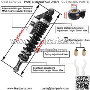 320mm Universal Motorcycle Rear Air Shock Absorbers Fit For Honda Suzuki Yamaha Kawasaki ATV Go Kart Quad Dirt Sport Bikes Black & Silver