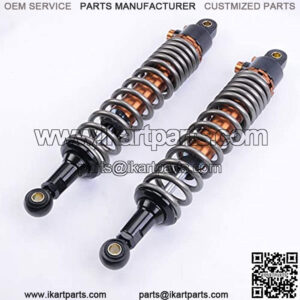 1 Pair Shock Absorbers 410mm 16.1 inches Round Ends Motorcycle Replacement Universal for Scooter Atv Quad Dirt Sport Bike Go Kart Suzuki Kawasaki Yamaha Ducati Grey