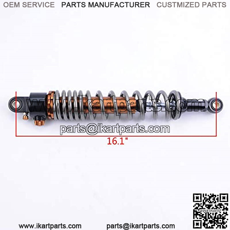 1 Pair Shock Absorbers 410mm 16.1 inches Round Ends Motorcycle Replacement Universal for Scooter Atv Quad Dirt Sport Bike Go Kart Suzuki Kawasaki Yamaha Ducati Grey - Image 2